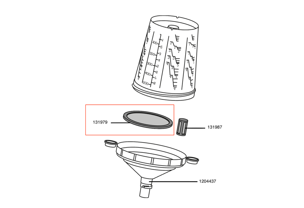 Tamis plat de rechange 125 µm, bleu pastel (paquet de 100 pièces) [SATA RPS 0,6 l / 0,9 l]