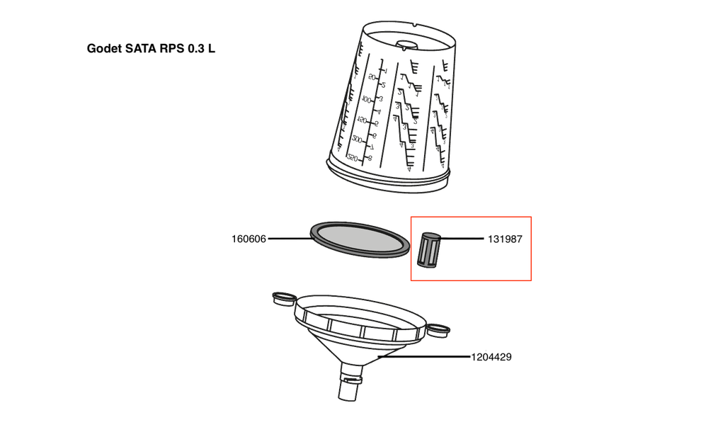 Tamis enfichable de rechange 200 µm, vert pastel (paquet de 100 pièces) [SATA RPS 0,3 l / 0,6 l / 0,9 l]